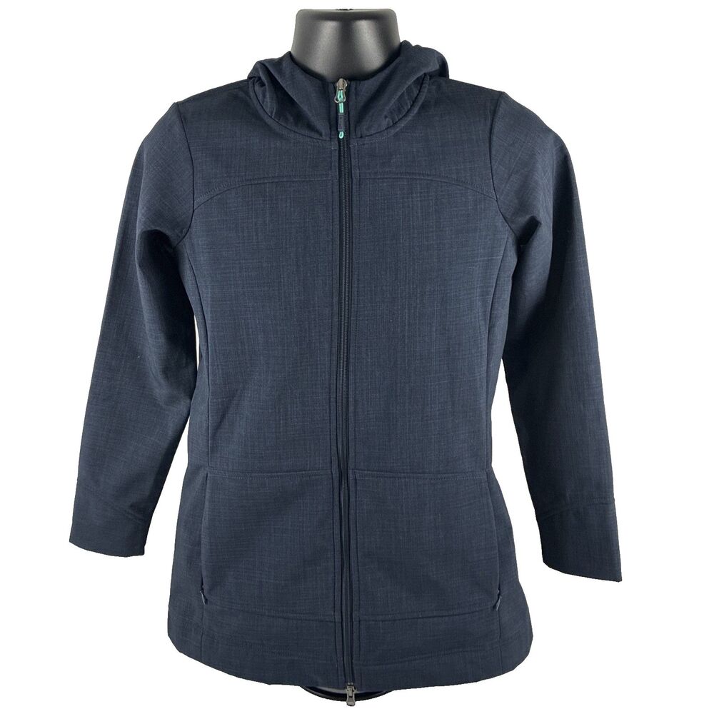 Orvis Women’s Size XS Hooded Softshell Jacket Navy‎ Blue Fleece Lined 2MRC